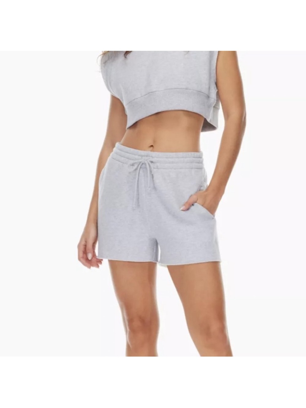 TNA Aritzia Cozy Fleece Boyfriend Sweatshort Gray Size Small
